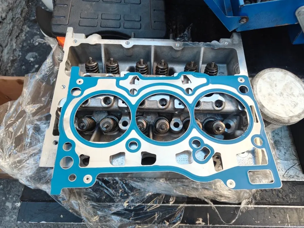 A cylinder head with a new gasket